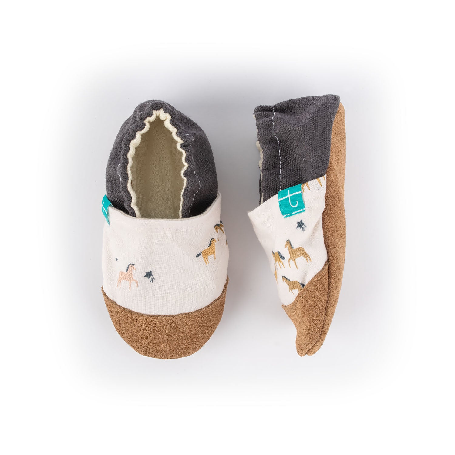 Pantoufles pour enfants TITOT à motif chevaux 